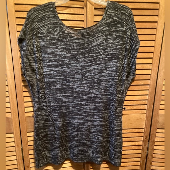 Reference Point Oversized Grey & White Marbled Knit Sweater Vest/Tunic - Picture 2 of 16